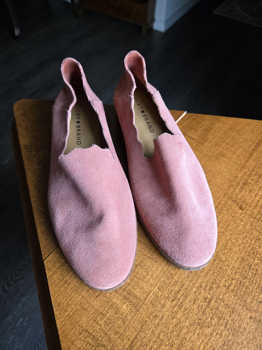 Lucky Brand Dusty Rose Suede Slip-On Flats
